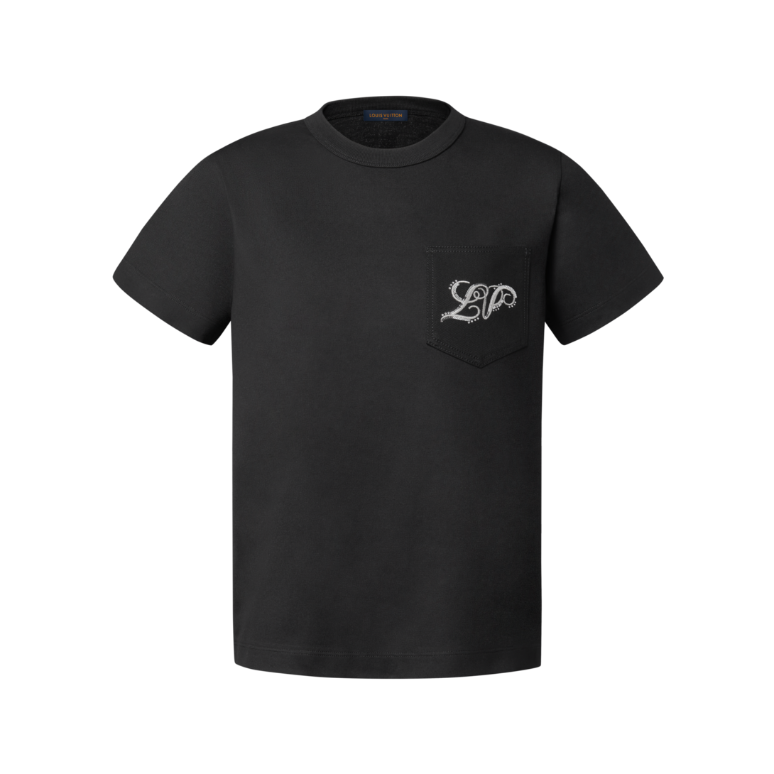 ルイ・ヴィトン モノグラムプリント ポケット 長袖Tシャツ ブラック Sサイズ louis-vuitton--